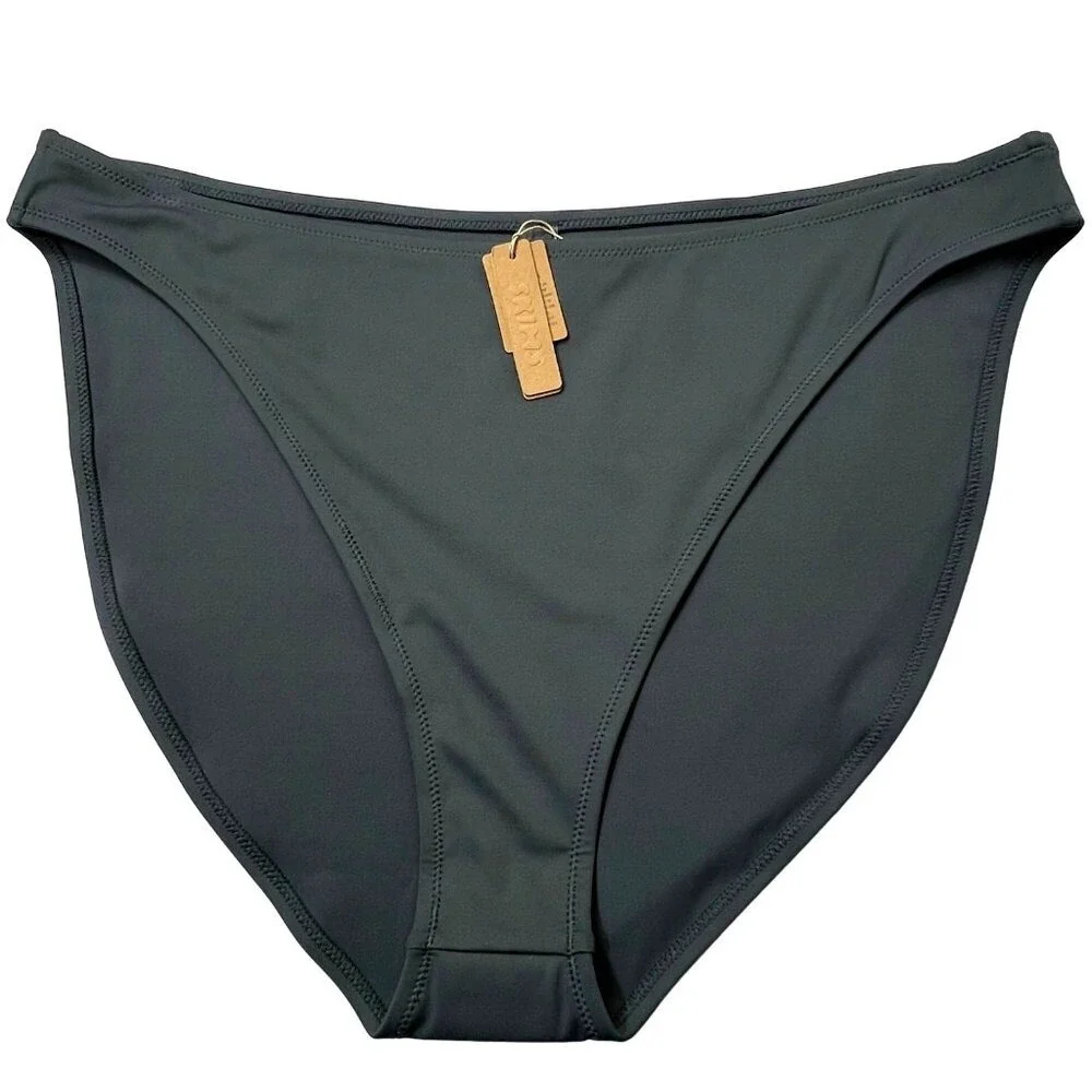 SKIMS Shaping‎ Swim Underwire Bikini Top + Dipped Bikini Bottom Gunmetal 4X